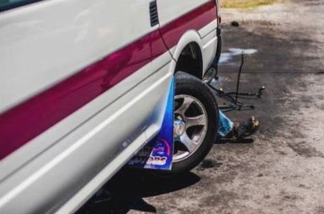 Mechanic checks brakes